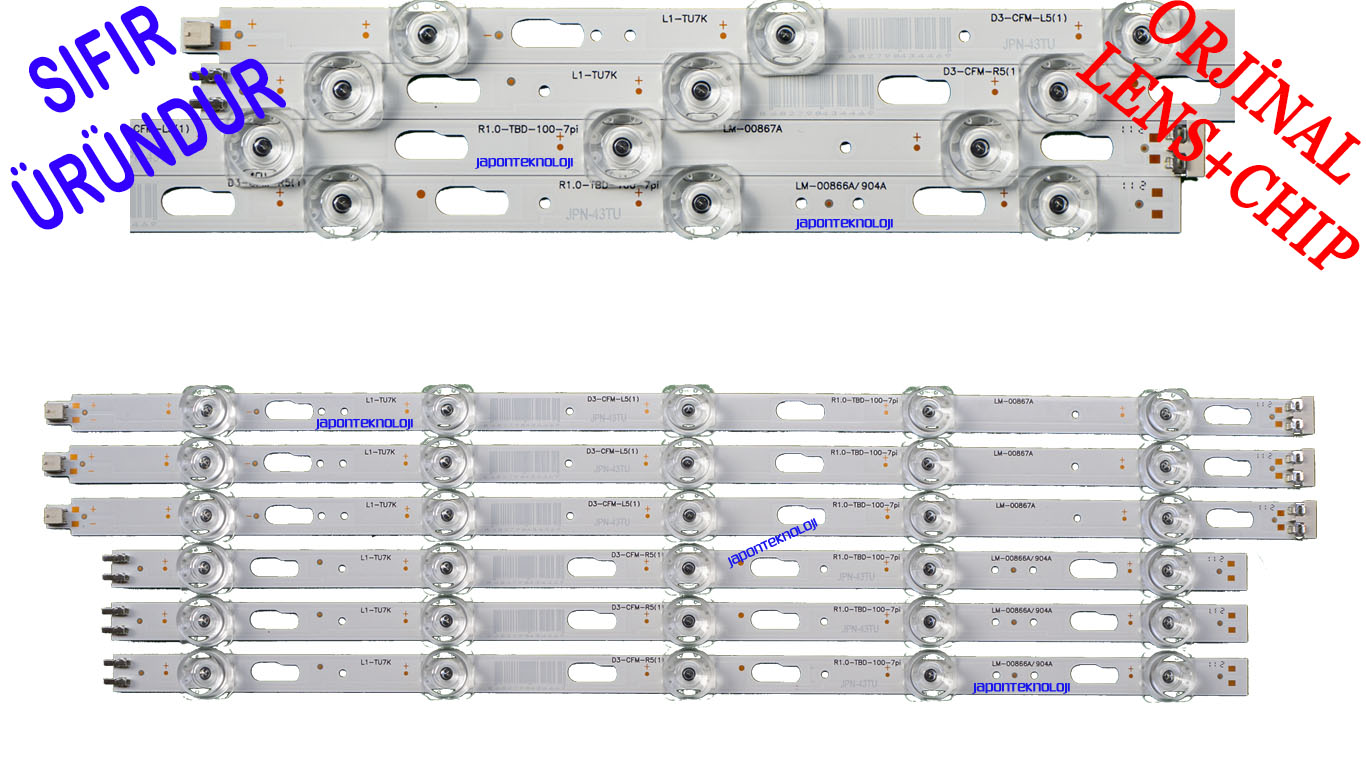 SAMSUNG%20UE43TU8000UXTK,%20UE43TU7000USTK,%20UE43TU7000UXTK,%20HG43ET690UB,%20LED%20BAR,%20PANEL%20LEDLERİ,%20%20BN96-50319A,%20BN96-50320A