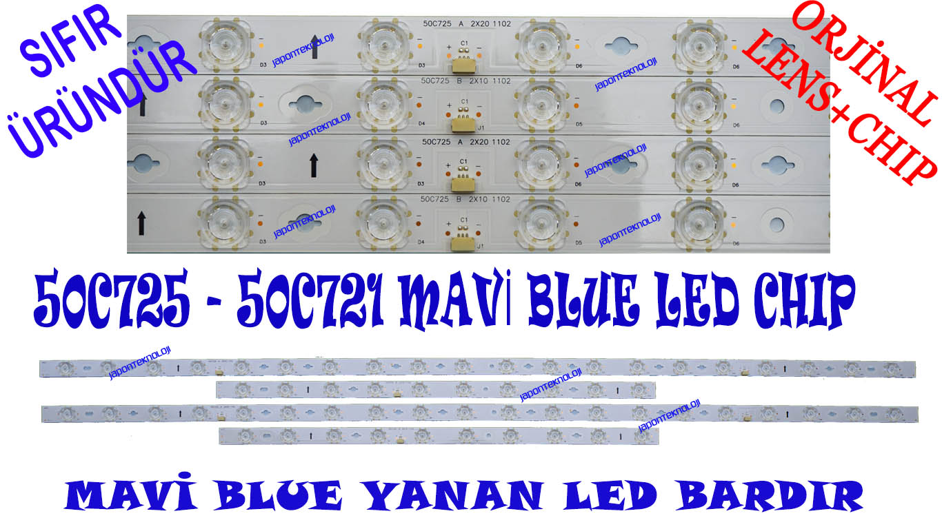 TCL,%2050C725,%2050C721,%20LED%20BAR,%20BACKLIGHT,%20MAVİ(BLUE)%20LED,%2050C725%20A%202X20%201102,%2050C725%20B%202X10%201102,%20LVU500NDEL%20HS9W15%20V1%20,%20LVU500NDELHS9W15V1