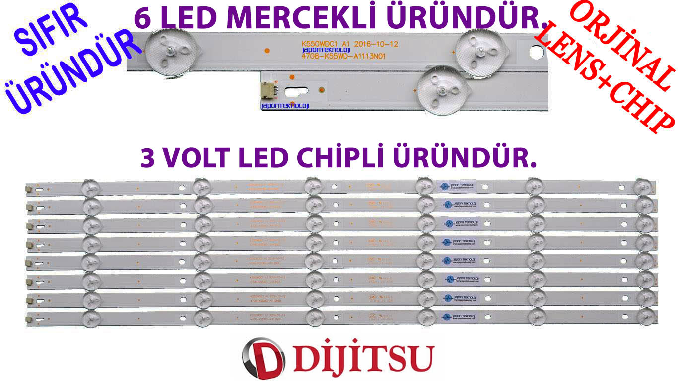 DIJITSU,%2055DS7700,%20LED%20BAR%20BACKLIGHT,%206%20LEDLİ,%203VOLT,%20K550WDC1%20A2,%204708-K550WD-A2113N01,%20K550WDC1%20A1,%204708-K55WDC-A1113N01,%20PANEL%20LEDLERİ