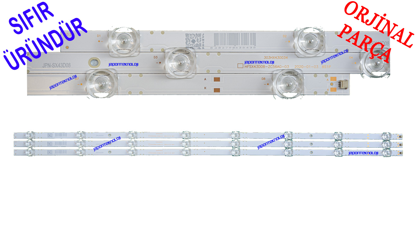 ARÇELİK,%20A43A550B,%20GRUNDIG,%2043GEF5900%20LED%20BAR,%20BACKLIGHT,%20HFSX43D08-ZC56AG-03,%20303HX430034,%20BOEI430WU1