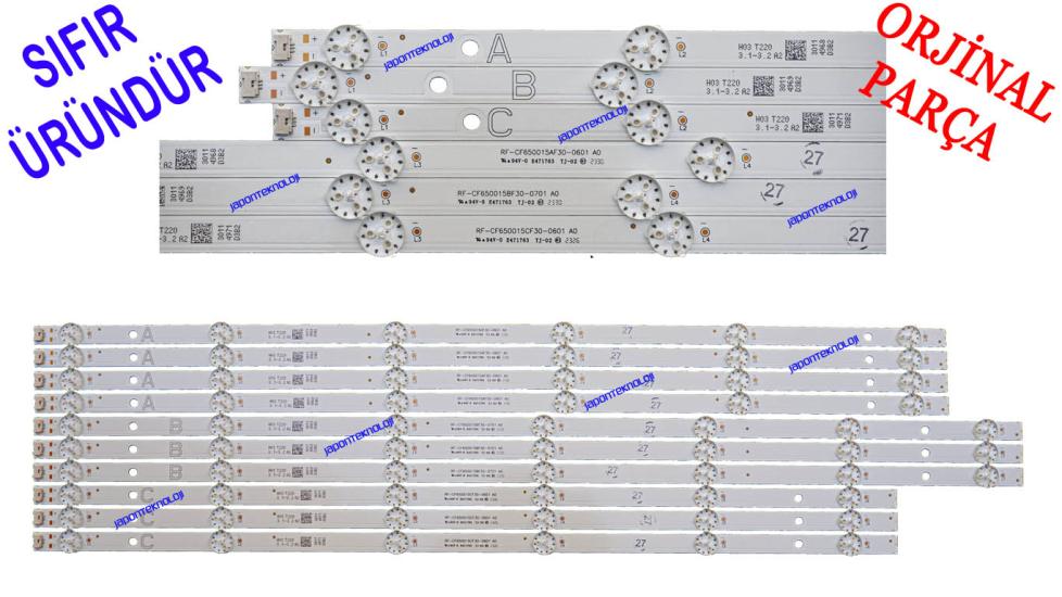 VESTEL, 65U9631, 65UA9630, 65U9630, 65UA9631, 65UA3E63DT, 65R75UA11, LED BAR, BACKLIGHT,  RF-CF650015AF30-0601, RF-CF650015BF30-0701,  RF-CF650015CF30-0601, 30114969, 30114968, 30114971