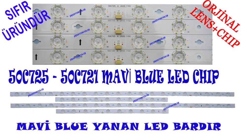 TCL, 50C725, 50C721, LED BAR, BACKLIGHT, MAVİ(BLUE) LED, 50C725 A 2X20 1102, 50C725 B 2X10 1102, LVU500NDEL HS9W15 V1 , LVU500NDELHS9W15V1