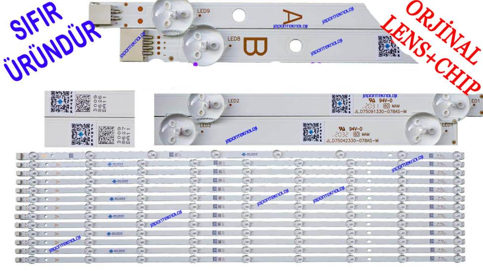 VESTEL, 75INC, SERISI, 75UD9650, 75UD9655, 75UD9660, 75U9400, 75U9500, LED BAR, BACKLIGHT, VESTEL 75inch JL.D75091330-078AS-M, JL.D75042330-078AS-M, LED BAR,